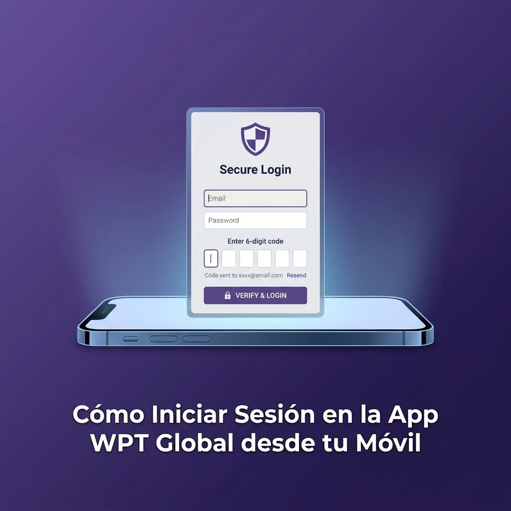 Pasos para iniciar sesión en la app WPT Global desde iPhone o iPad con correo y contraseña