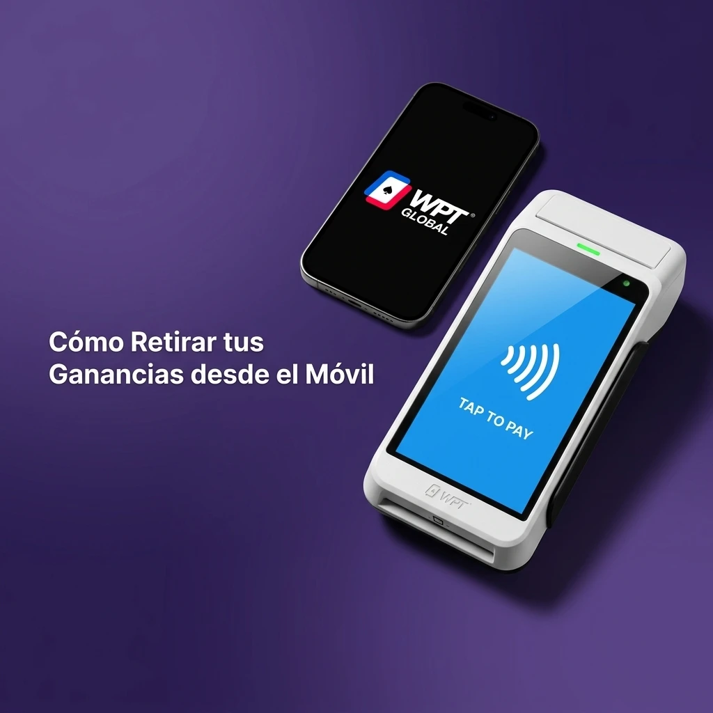 Retiro de ganancias en WPT Global desde el móvil en pocos pasos, con opciones de cripto y tarjeta