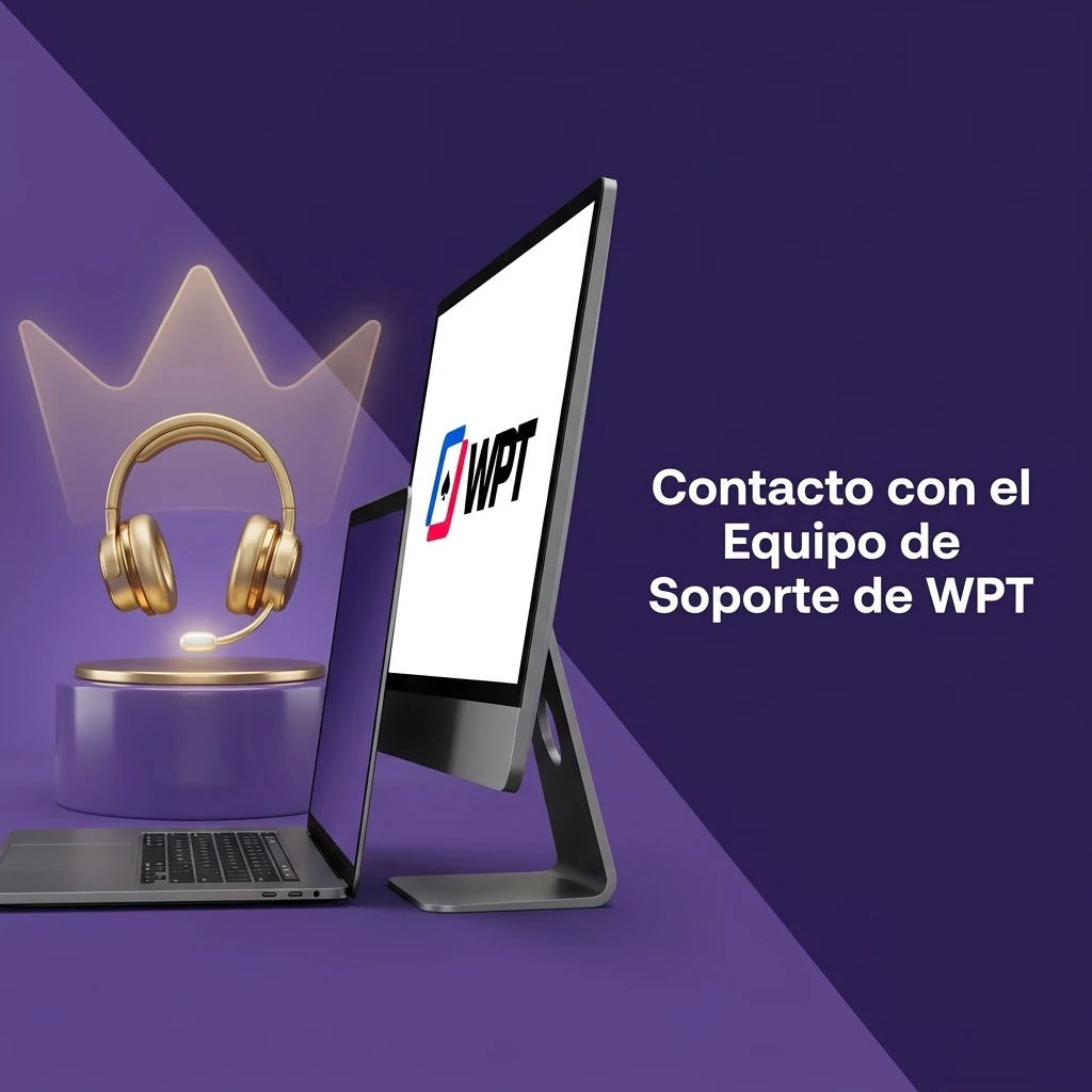 Equipo de soporte de WPT disponible por chat en vivo, correo electrónico y sección de ayuda para depósitos