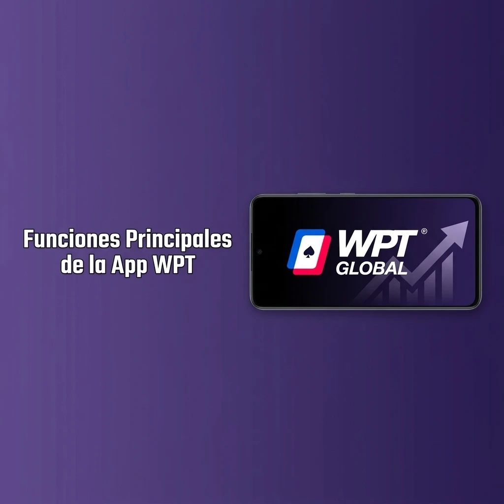 Funciones principales de la app WPT: apuestas en vivo, casino, depósitos, retiros y perfil de usuario móvil