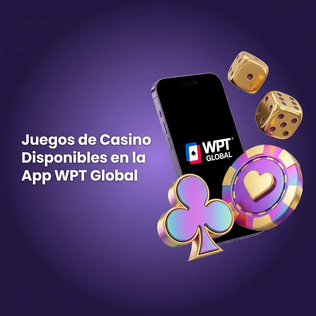 Juegos de casino en app WPT Global: tragamonedas, ruleta, blackjack, baccarat y game shows en vivo