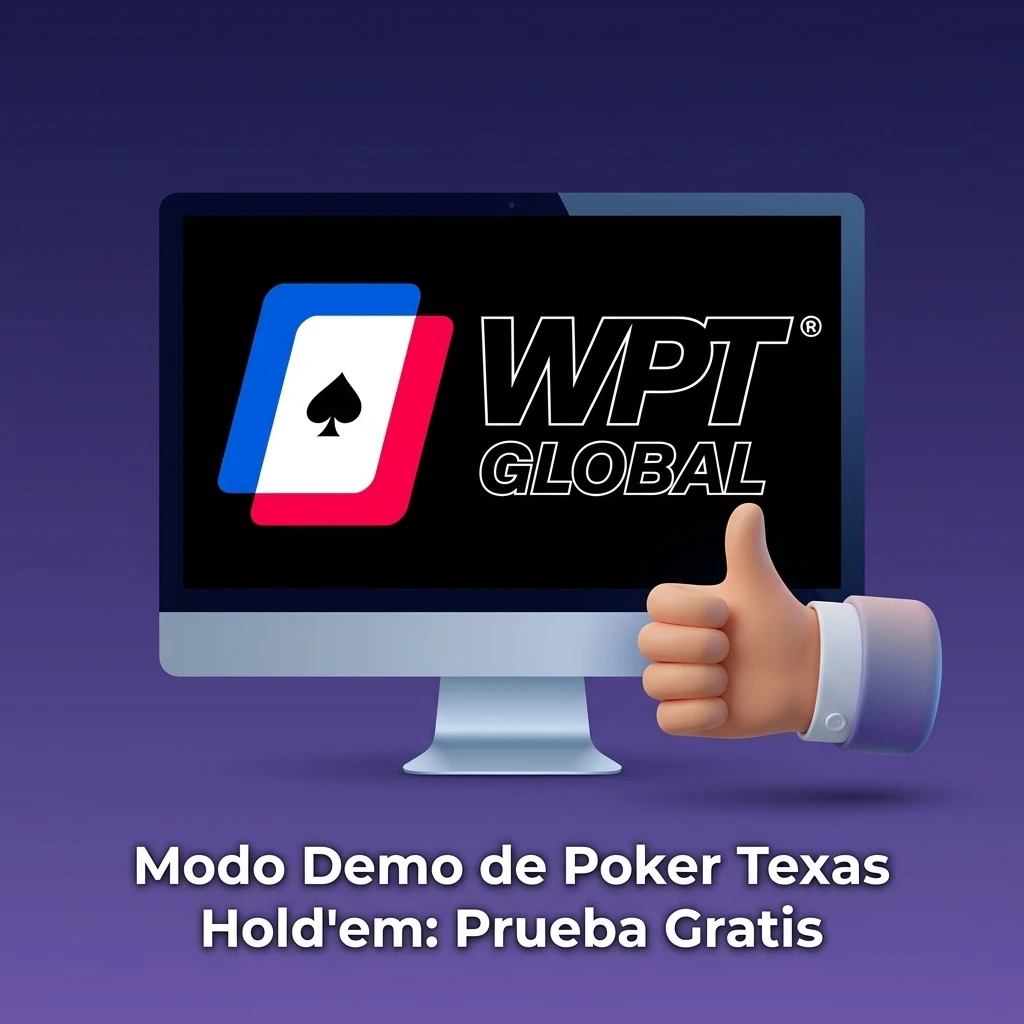 Modo demo de Poker Texas Hold'em en WPT Global, practica gratis con saldo virtual sin depósito