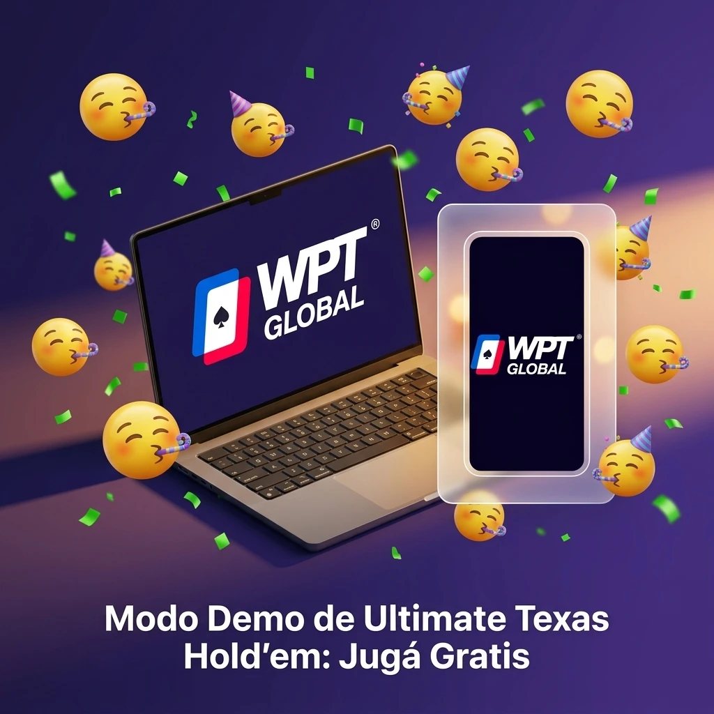 Modo demo de Ultimate Texas Hold'em en WPT Global para practicar gratis sin arriesgar dinero real
